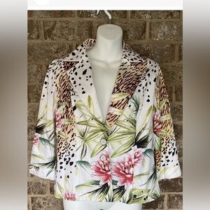 IMPULSE CALIFORNIA BLAZER Floral Animal Print Size Large